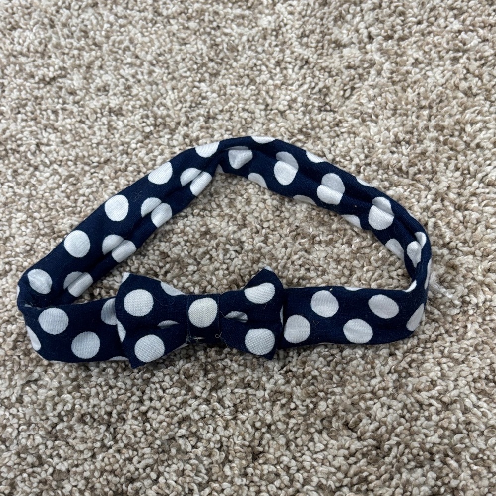 🟢10/$10 - Navy Polka Dot Kids Headband